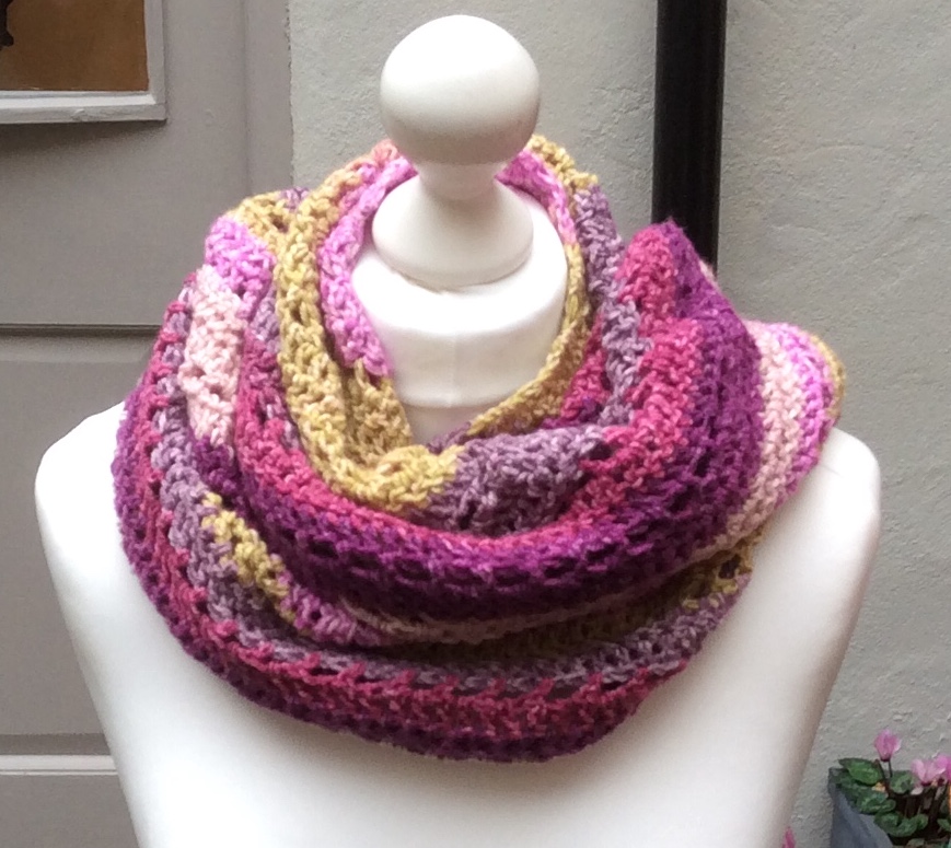 Crochet wrap Stylecraft batik swirl